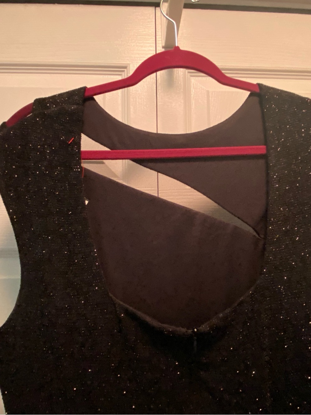 Black Glitter Sleeveless Sheath Dress by Scarlett Size 18  NWT w/ cutout - Picture 7 of 11